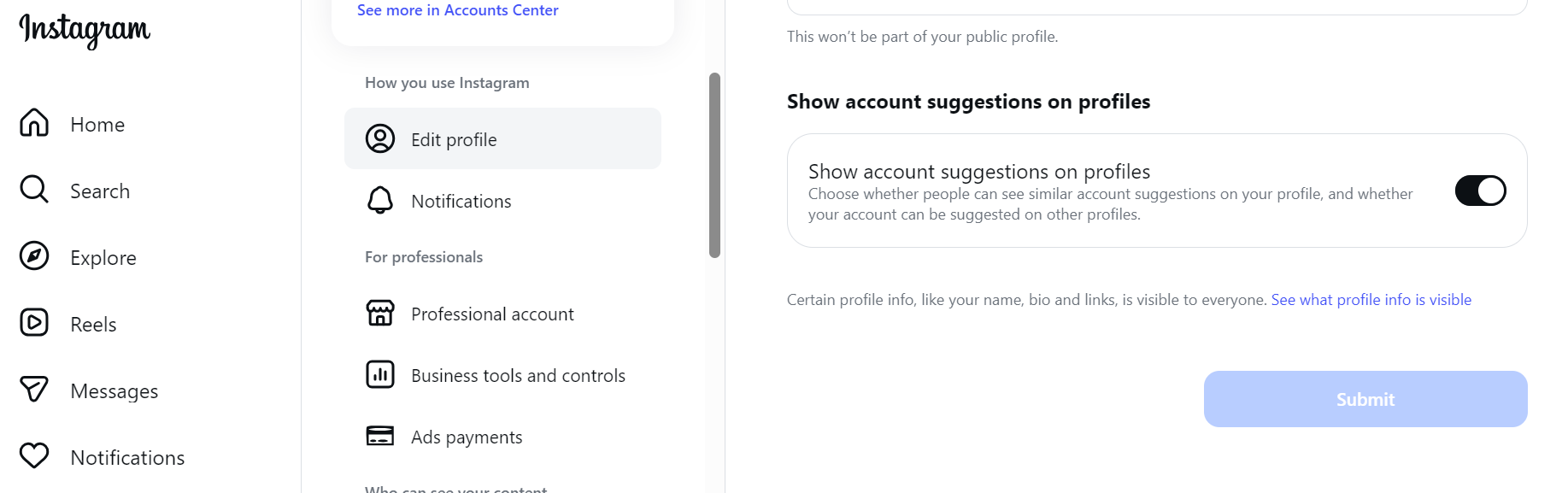 5. Show Account Suggestions on Profile